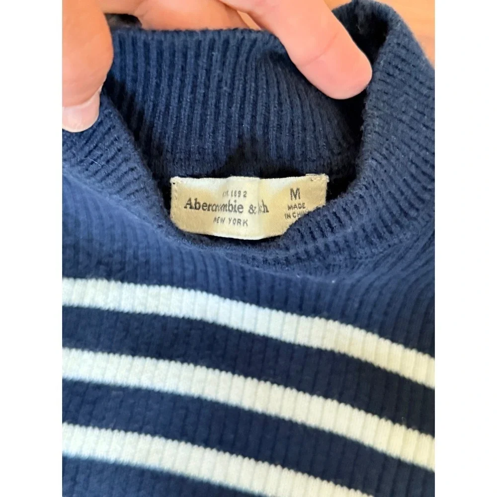 Abercrombie & Fitch‎ Striped Mock Neck Sleeveless Sweater Vest Top Size M